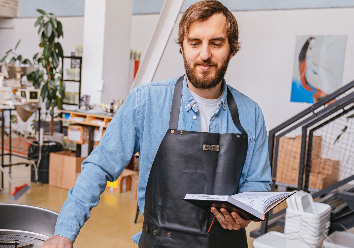A self-employed business owner working alone