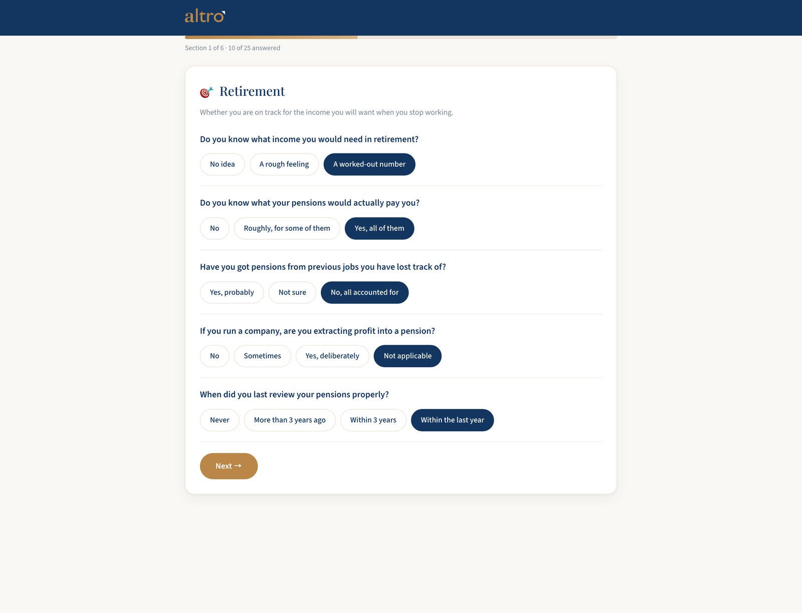 The health check questionnaire